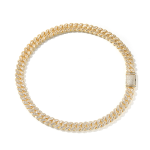 Uwin Nuevo Estilo Cadena Cubana de 12mm con Circonitas, Chapado en Oro, Conjunto de Joyería de Pulsera y Collar, Dos Tonos, Tres Tonos, Joyería Hip Hop - Product Image 3