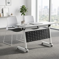 Table de conférence et de formation moderne pliable avec plateau rabattable en MFC pour la maison, le bureau et l'école