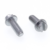 Vis à tête cylindrique fendue pré-assemblée en acier zingué blanc / Vis combinée à tête ronde à une fente avec joint monobloc