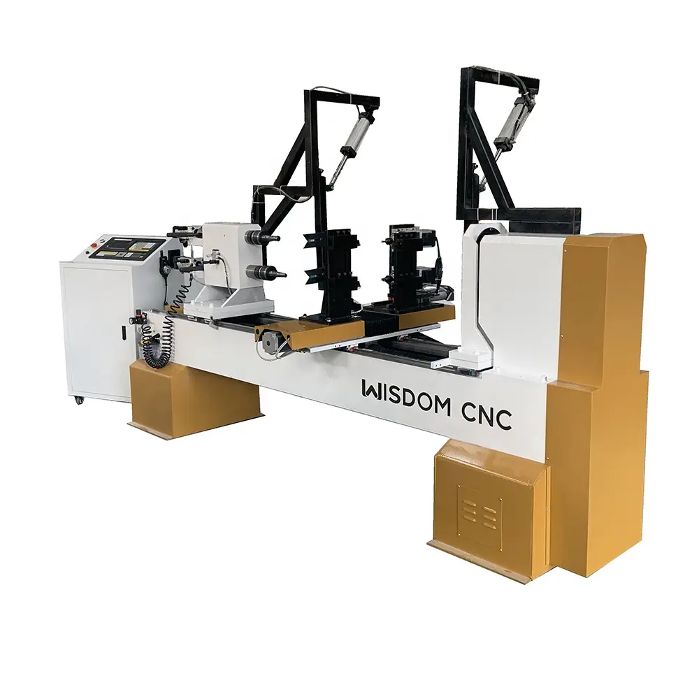 Saggezza CNC Maquina de torno de grabado cnc de madera automatico de doble eje