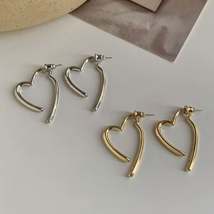 Vintage Love-Shaped Cross <b>Earrings</b> for Women, Retro Chic Dainty Hoops, Elegant Everyday/Elegant Wear Jewelry - Product Image 1