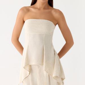 Top Hawaiano para Mujer, Nuevo Modelo 2026, Mezcla de Rayón y Lino, Personalizado, Sin Tirantes, Estilo Tubo, para Vacaciones - Product Image 1