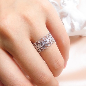 Women's Elegant Open <b>Ring</b> Exquisite Platinum Plated <b>925</b> Sterling <b>Silver</b> Hollow Flower Channel Set Zircon New Fashion Fine <b>Rings</b> - Product Image 1