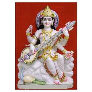 Marbre blanc Saraswati Statues - Product Image 1