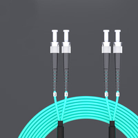 1m (3ft) Fiber Patch Cable2 Fibers ST UPC Duplex to ST UPC Duplex Multimode OM3 Riser OFNR2.0mm Tight-Buffered Aqua