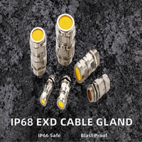 Exd Explosionsgeschützte SS304 SS316 Kabelverschraubung IP66 Wasserdicht Doppelte Kompression Armiert -60~+100 Niedrig-/Hochspannung M12-M63 Modell