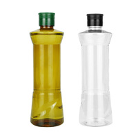 Bouteille en plastique PET pour huile de lin, noix, sésame, arachide, camélia - Pot à huile de 500 ml avec bouchon à pression