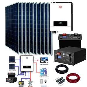 ระบบพลังงานแสงอาทิตย์แบบออฟกริดสำหรับบ้านทั้งหลัง 5kW 10kW ชุดแบตเตอรี่ลิเธียมไฮบริดสำหรับเก็บพลังงาน  โซลูชั่นแบบครบวงจรพร้อมติดตั้ง  ระบบออฟกริด S - Product Image 1