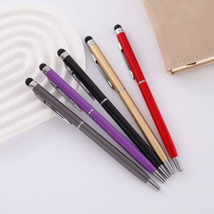 Stylo publicitaire promotionnel pour hôtel avec logo imprimé, écran tactile, stylo à bille en métal à corps en aluminium, pas cher - Product Image 4