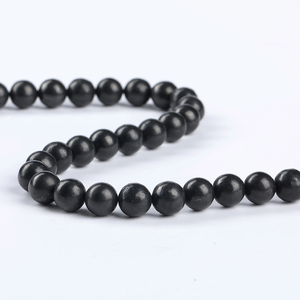 Perle Sfuse Rotonde in <span class=keywords><strong>Shungite</strong></span> Russa Naturale Accessori 6 8 10 12MM <span class=keywords><strong>Pietre</strong></span> Preziose Misura a Scelta per Creazione Gioielli Uomo Donna - Product Image 4