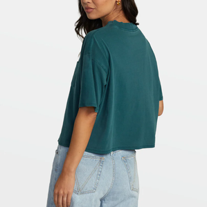 เสื้อยืดแขนสั้นทรงกล่องผ้าไหมสำหรับผู้หญิงคอลูกเรือสำหรับฤดูร้อน - Product Image 6