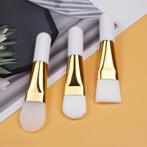 Wholesale Custom logo High Quality Mini Face Mask Applicator Small Short Handle Mini White Gold Silicone Facial Mask Applicator - Product Image 4