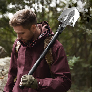 Pelle de tranchée multifonction X3-36 83*16cm avec poignée pliable en D, outil de survie pour le camping en extérieur - Product Image 1