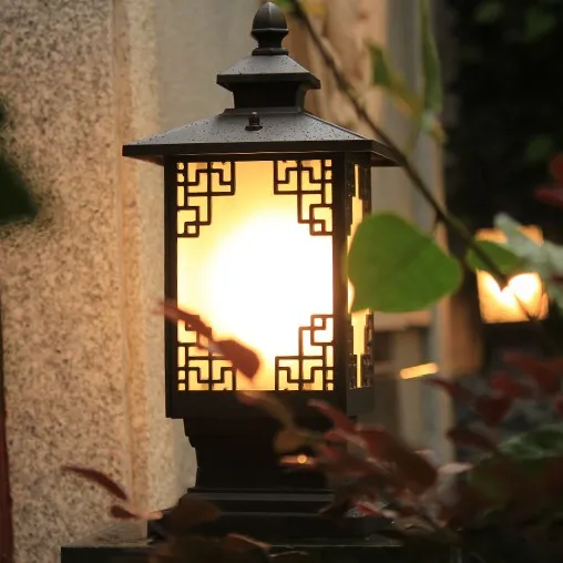 Outdoor stigma wall lamp waterproof new Chinese style gate pillar lamp retro villa garden lights courtyard landscape lamp