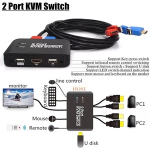 Commutateur KVM HDMI HD Xput, double port HDMI, câble HDMI, commutateur KVM 2x1 USB HDMI 4K 60Hz - Product Image 5