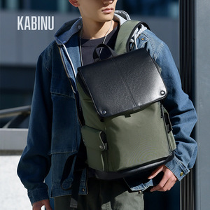 KABINU Sac à dos décontracté pour homme, sacoche pour ordinateur portable 15 pouces, sac de voyage, cartable, couleur unie, tissu Oxford, doublure en nylon - Product Image 4
