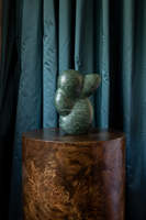 Table console moderne en bois Vernier en tabac avec socle pour meubles de salon de maison ou d'hôtel