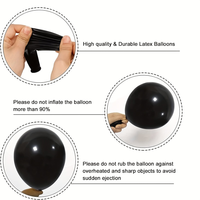 Ballons en latex métalliques noirs et dorés de 10 pouces, lot de 40, qualité hélium, pour décorations de fête d'anniversaire, de remise de diplôme et du Nouvel An