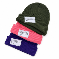 Gorro de punto personalizado OEM del fabricante, estilo vintage, divertido, con etiqueta tejida