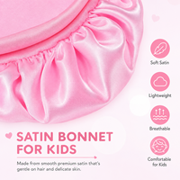 Bonnet de nuit en satin pour enfants avec large bande élastique, bonnet soyeux pour filles et garçons