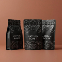 Sacs refermables en plastique mat personnalisés pour grains de café, 250g, 500g, 1kg, avec valve, en aluminium, pour aliments et café
