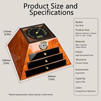 Humidor de bureau en bois de cèdre espagnol avec couvercle en verre et hygromètre, capacité 80 cigares, fabrication OEM de luxe