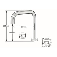 Robinet de lavabo moderne Double levier Robinet en laiton chaud froid 3 trous Robinets à double poignée Robinets de lavabo de salle de bain