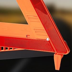 Segnale di sicurezza stradale con piastra a triangolo di colore arancione e rosso fluorescente PMMA + ABS - Product Image 4