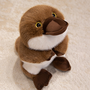 Venta al por mayor de peluche de simulación de pato marrón tumbado, muñeco de ornitorrinco, regalo de cumpleaños para niños, regalo de Navidad, muñeco de pato suave - Product Image 6