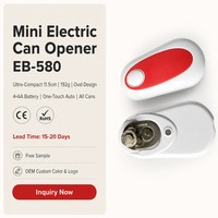 Abrelatas Automático Compacto, Eléctrico a Batería, de un Solo Toque, Manos Libres, Mini Abrelatas Portátil, Herramienta de Cocina con Borde Liso, Venta al Por Mayor