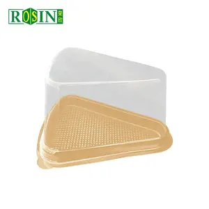 Dùng một lần rõ ràng bao bì thực phẩm container nhựa mini Pet pháp Mousse tam giác bánh Slice container box với ngã ba