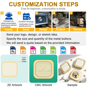 Botones y remaches de metal para vaqueros con logotipo personalizado del fabricante Aleación de zinc/latón con patrones de seta y estrella para ropa - Product Image 4