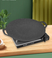 Penjualan Langsung Pabrik Wajan Panggang Barbekyu Outdoor untuk Camping, Wajan Besi Cor, Oven Kaset Teppanyaki, Kompatibel dengan Gas dan Induksi