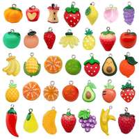 Gemengde fruitvormen bedels met metalen lus voor lunchtasrits