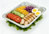Barquettes en aluminium semi-profondes pour fêtes et mariages, emballage et conservation d'aliments chauds et froids, maintien au chaud et à la fraîche, OEM