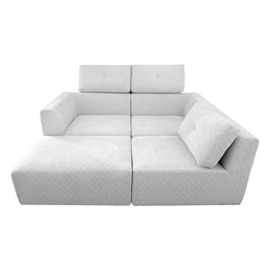Sofá Seccional Modular Moderno Blanco en Oferta con Otomana y Chaise Longue, Empacado Comprimido para un Mueble Elegante para la Sala de Estar - Product Image 5