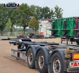 LUEN पुराने 20FT 40FT 50ton इस्तेमाल किया Lowboy कंटेनर अर्द्ध ट्रेलर ट्रक बिक्री के लिए