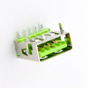 Connettore USB 2.0 Tipo <span class=keywords><strong>A</strong></span> Femmina ad Angolo Retto <span class=keywords><strong>90</strong></span> Gradi per Montaggio PCB DIP Verde/Rosso - Product Image 2