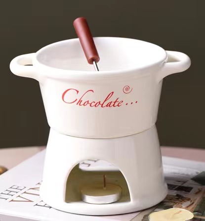 Tasse blanche + Fourchette + Bougie