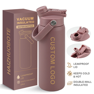 <span class=keywords><strong>Bouteille</strong></span> d'eau <span class=keywords><strong>isotherme</strong></span> en acier inoxydable à double paroi, sans BPA, anti-fuite, 24 oz, avec paille, idéale pour le sport et les voyages - Product Image 1