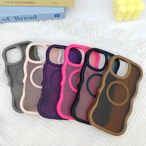 Coque de téléphone antichoc à charge sans fil magnétique mate en forme de vague bouclée pour <span class=keywords><strong>iPhone</strong></span> 16E SE 4 2025 - Product Image 4