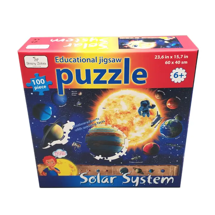 60x40 Educativi Per Bambini 100 Pezzi Nuovo Cartone Sistema Solare Di Puzzle