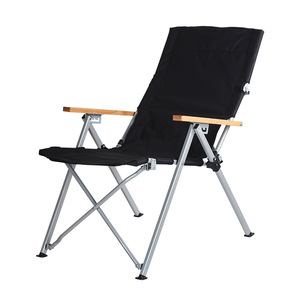 Chaise de camping pliable à dossier haut réglable avec appui-tête et poche latérale, chaise longue portable d'extérieur pour la pêche et les pique-niques - Product Image 3