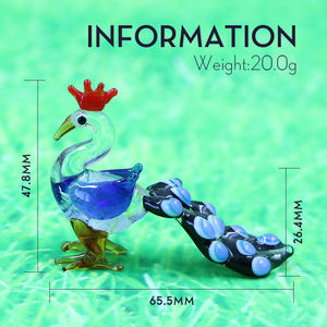 Prachtige Murano glaswerk pauwenfiguur groothandel pauwen glas handwerk - Product Image 3