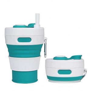 Brand Custom Logo 450ml Collapsible Travel Mugs <b>Reusable</b> 16oz Silicone Coffee <b>Cup</b> - Product Image 1