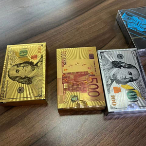 <span class=keywords><strong>Juego</strong></span> de cartas de póker con logo personalizado para fiestas, cartas de <span class=keywords><strong>juego</strong></span> de color dorado y negro, 250 juegos en papel brillante - Product Image 6