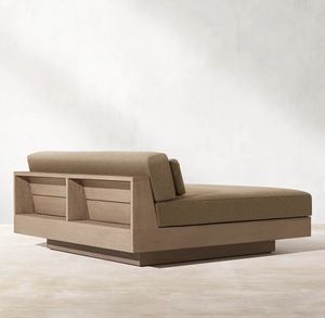 โซฟาไม้ยาวทำจากไม้สักรูปตัวยูที่นั่งสบายลึกเฟอร์นิเจอร์กลางแจ้งหรูหรา - Product Image 3