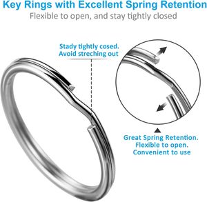 Stainless Steel <b>Split</b> Keyring Rustproof Metal Keychain <b>Ring</b> for DIY Crafts Gifts - Product Image 2
