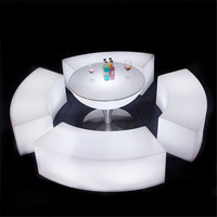 Meubles de fête modernes en plastique avec LED et télécommande, mobilier de salon pour table de banquette à chicha, chaise de soirée VIP pour boîte de nuit