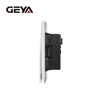 Interrupteurs muraux GEYA Logo Modern Home, étanches IP20, durables, norme britannique, 86*86mm, 250V, 16A, 3 gangues, 1 voie, en matériau PC.